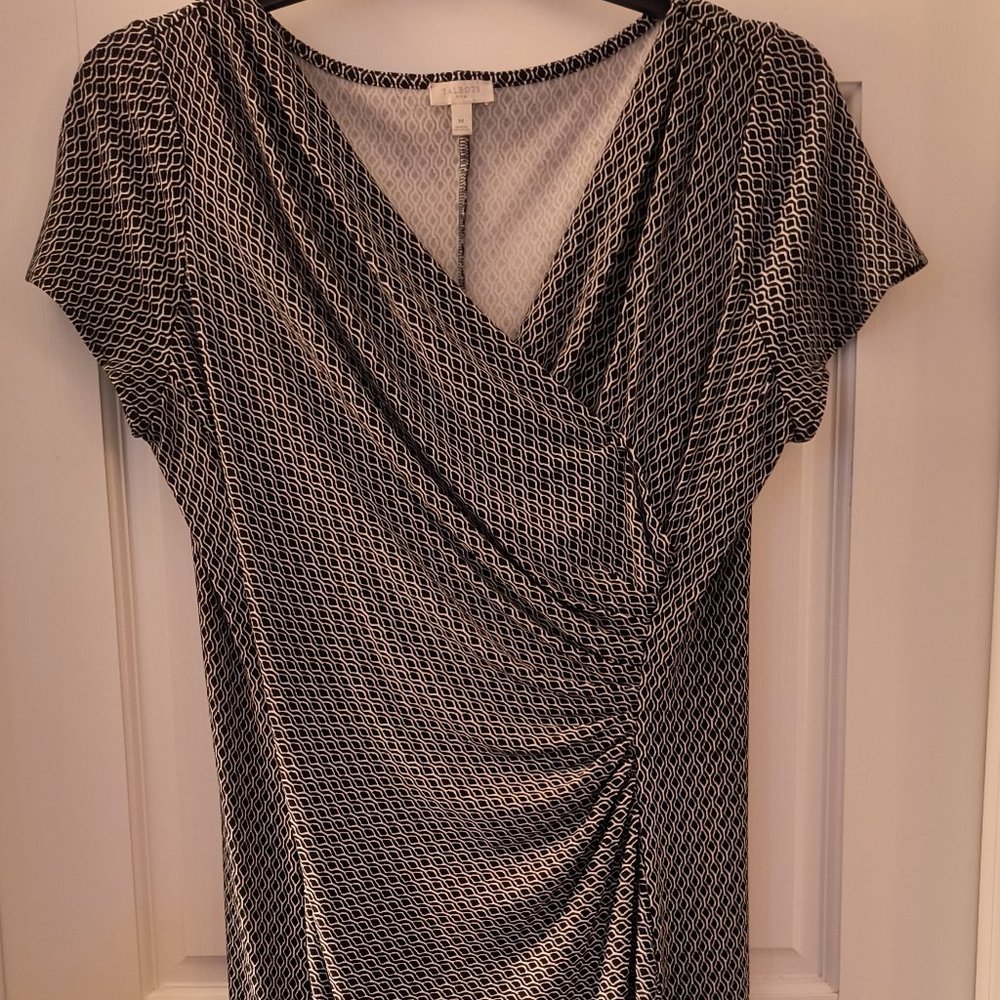 Talbots Geometric Print Dress - B/W - Size Medium (M)